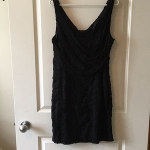 Laced Black Cocktail Dress - Super Flattering!